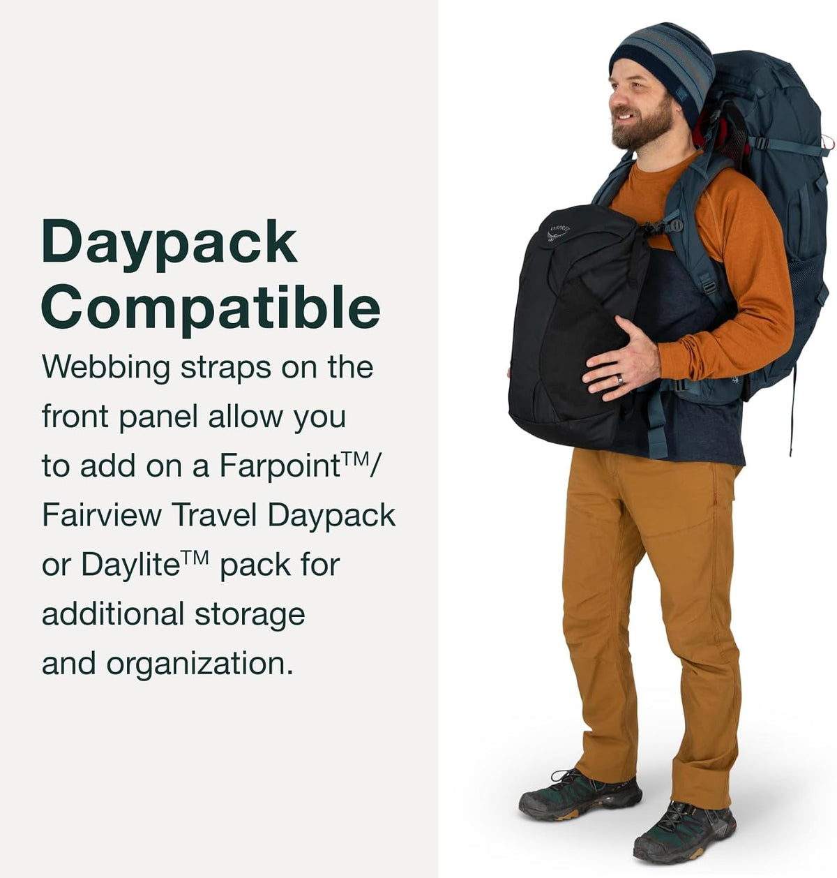 Osprey Farpoint Trek 55L Men's Travel Backpack, Muted Space Blue