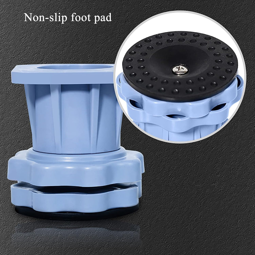 Adjustable Washing Machine Base, Universal Stand Mobile Roller for Washer, Dryer and Refrigerator, Movable Furniture Dolly Pedestal with 4 Locking Wheels and 4 Strong Feet