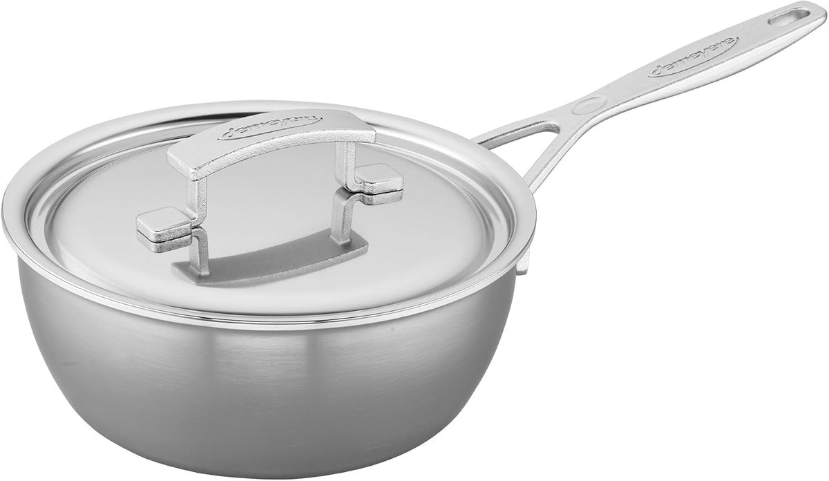 Demeyere Industry 5, 2-qt Stainless Steel Saucier, 5-Ply Construction, Compatible on all Stovetops, Made in Belgium