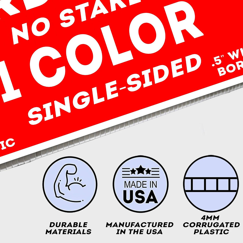 50 Pack of 18' x 24' Custom Single (1) Sided Yard Signs - 24' x 18' Lawn Sign Printing