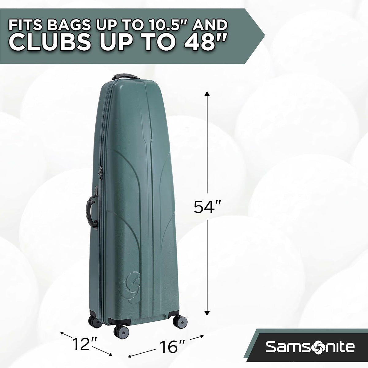 Samsonite Tour Deluxe Golf Hard Case Golf Travel Bag, Lightweight & Durable ABS Shell, 360 Degree Multi-Directional Wheels