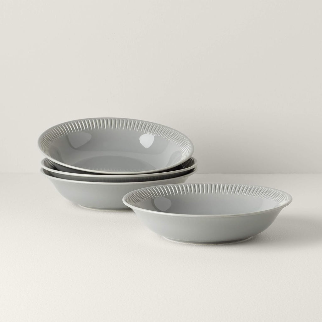 Lenox Gray Profile Stoneware 4-Piece Pasta Bowl Set, 4.90 LB (Pack of 3)