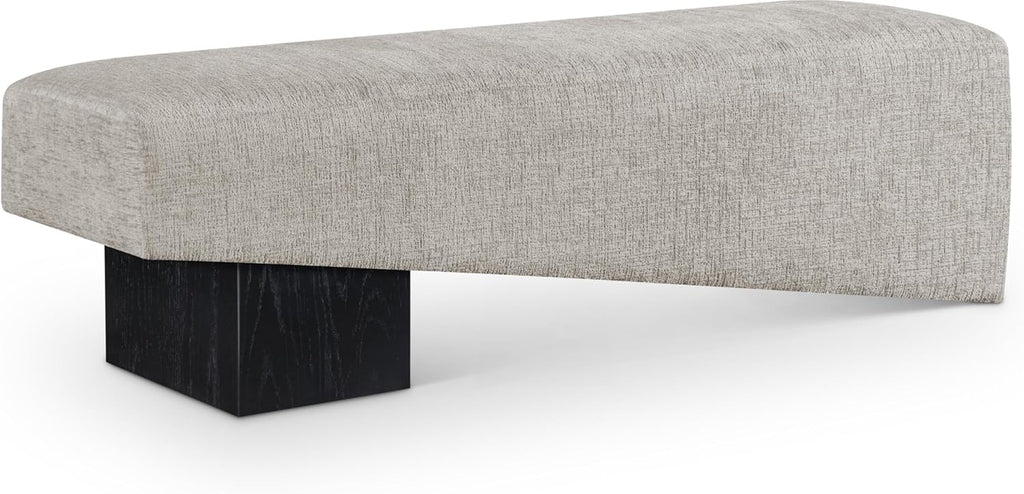 Meridian Furniture Alora Grey Polyester Fabric Bench