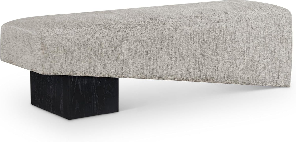 Meridian Furniture Alora Grey Polyester Fabric Bench