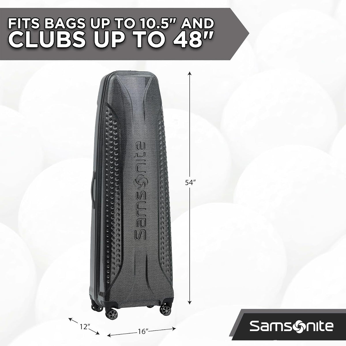 Samsonite Tour Pro Golf Travel Bags for Airlines, Hard Shell Golf Travel Case with Durable ABS, 360° Multi-Directional Shark Wheels, Lightweight Golf Club Travel Bag