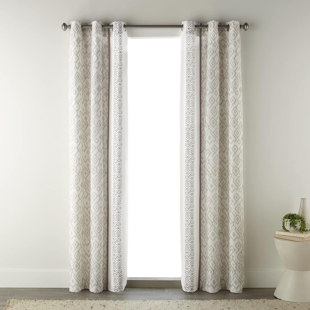 Grand Avenue Taupe Comforter Set King Size, 15 Piece Terry Embroidery All Season Room-in-A-Bag, Matching Curtains, Sheet Set, Pillows & Shams
