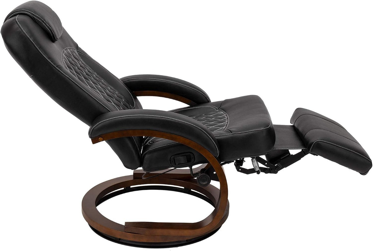 RecPro Nash 28' Recliner Chair - Black, Modern Design, RV Furniture, Swivel Base, 1 Chair, Suprima Fabric, 250 lbs Weight Capacity