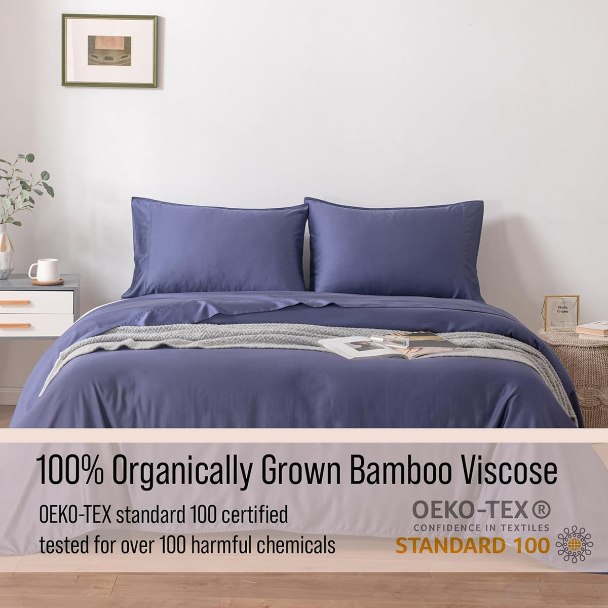 Bella Coterie Luxury Bamboo Viscose King Size Sheet Set | 100% Organically Grown | Ultra Soft | Cooling for Hot Sleepers | 18' Deep Pocket [Twilight Blue]