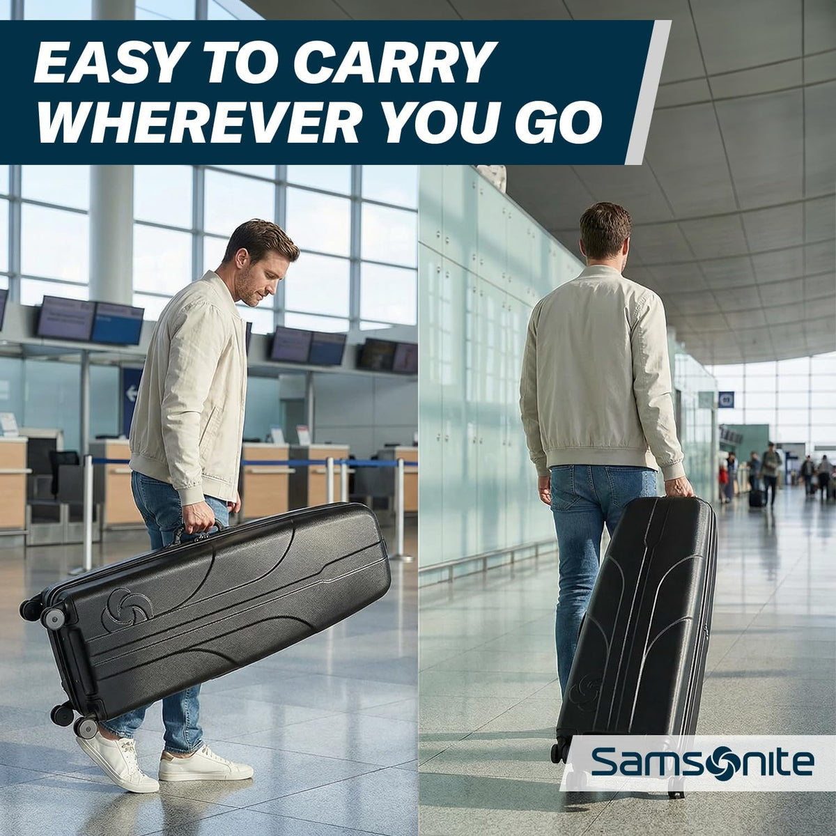 Samsonite Tour Deluxe Golf Hard Case Golf Travel Bag, Lightweight & Durable ABS Shell, 360 Degree Multi-Directional Wheels
