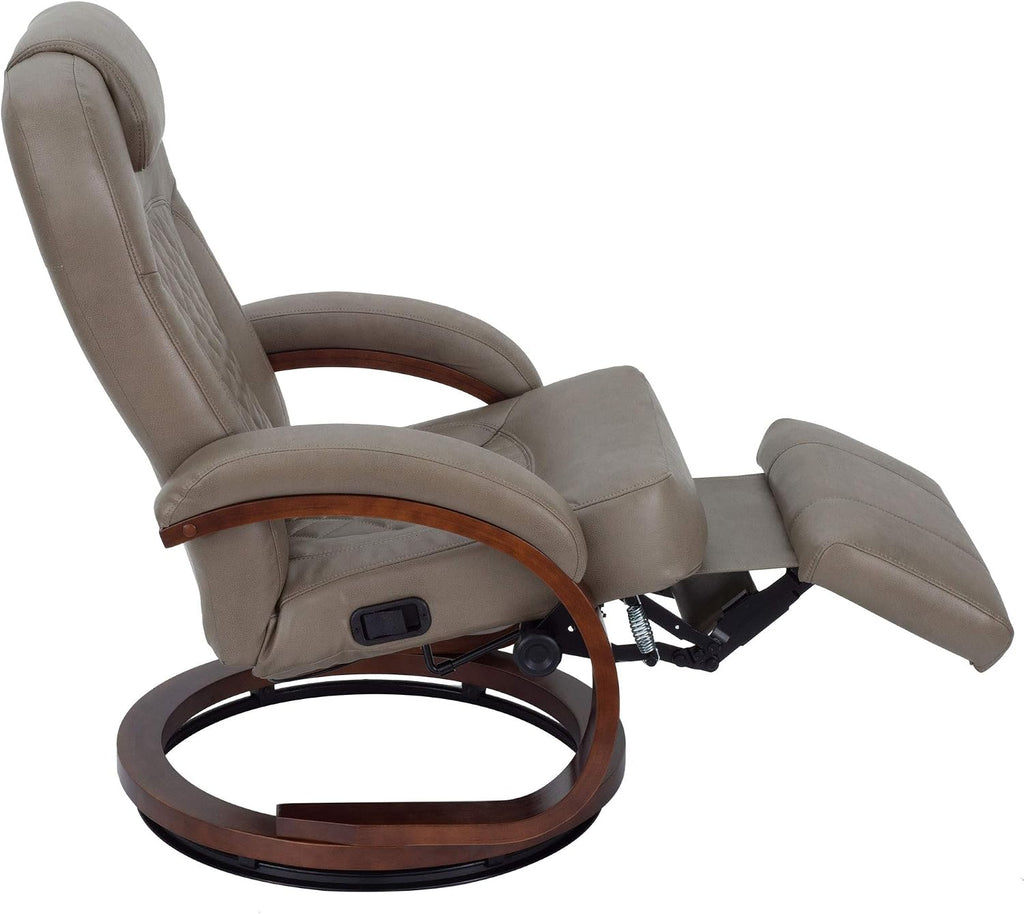 RecPro Nash 28' RV Euro Chair Recliner | Modern Design | RV Furniture | Swivel Base | Recliner Chair (2 Chairs, Putty)