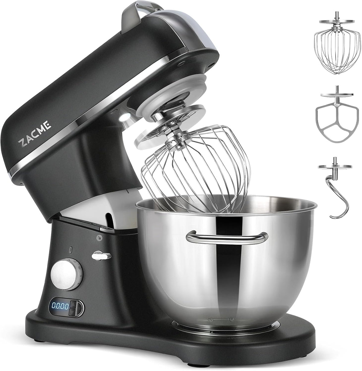 8.4QT Commercial Stand Mixer 800W with Aluminum Die Casting Meets the Standard of NSF/ANSI 8-2023, Mixers Kitchen Electric Stand Mixer with Stainless Steel 8L Bowl, Dough Hook, Whisk and Beater, Black