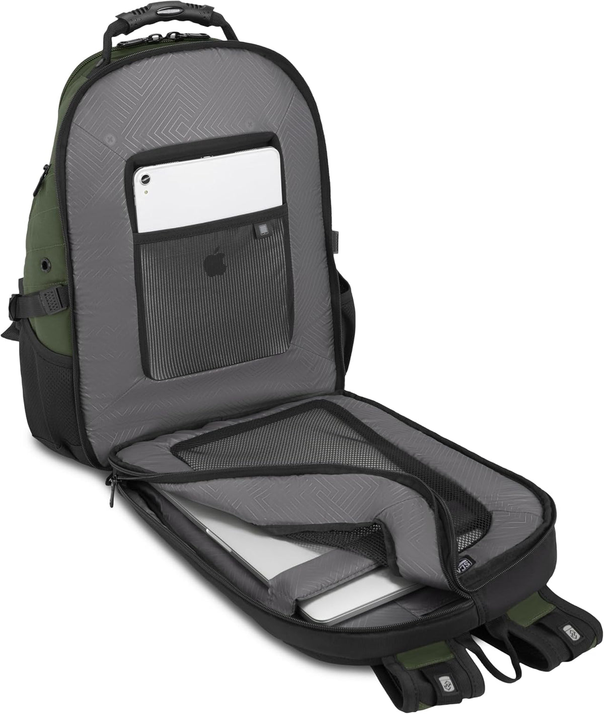 SWISSGEAR Sion 2-Piece Travel Set, Softside Expandable Carry-On Spinner Bundled with 1900 ScanSmart 17' Laptop Backpack with RFID Blocking & Tech Organization, Evergreen