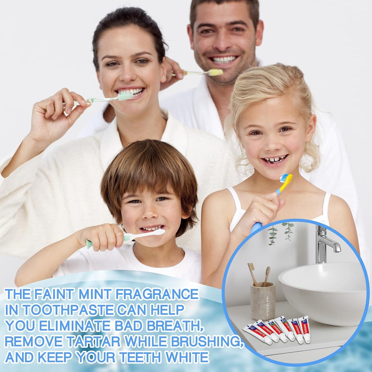 2500 Pcs Mini Toothpaste Bulk Regular Clean Mint Toothpaste for Bad Breath, Helps Freshens Breath, Whitens Teeth Travel Size 0.18oz for Home Hotel Office School Camping