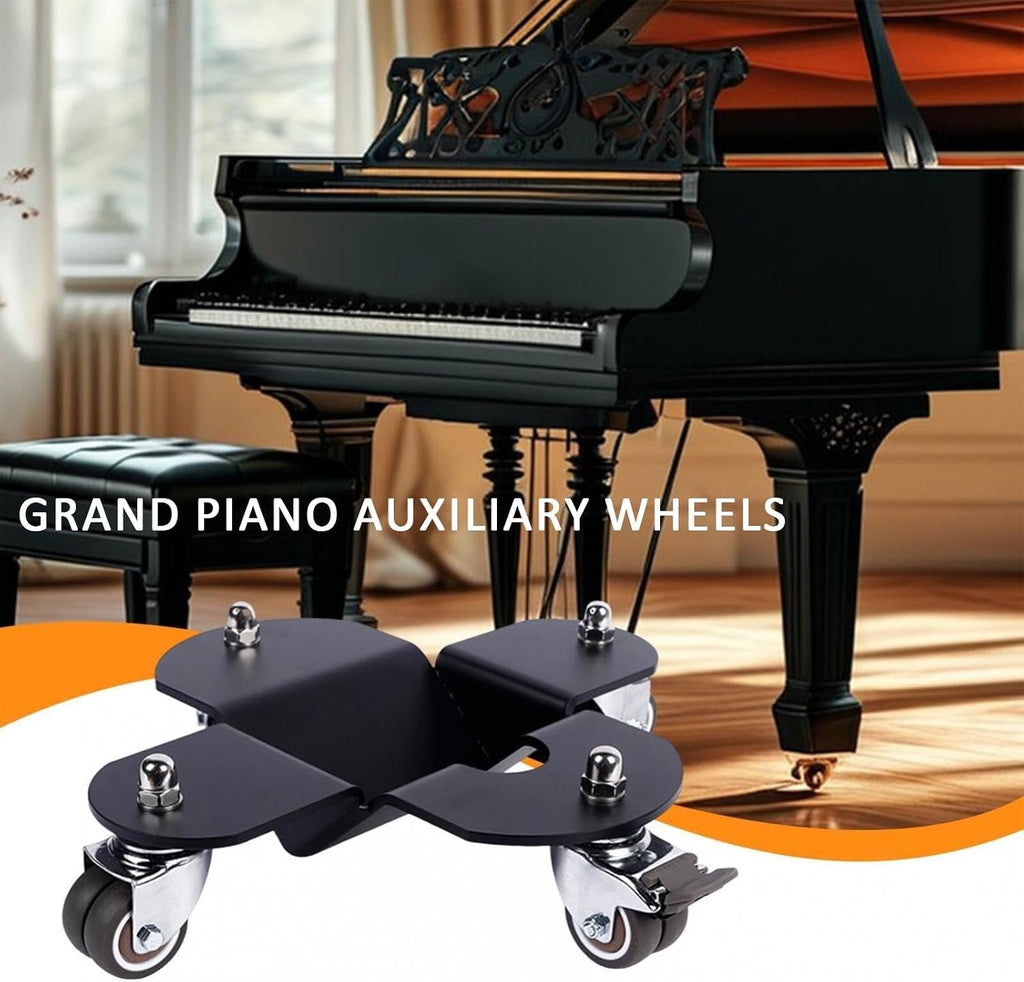 3PCS Grand Piano Trolley Auxiliary, Heavy Duty Universal Mobile Base with 4 Wheels, Thickened Steel Plate, 800 kg Load Capacity, Furniture Dollies for Grand Piano, Refrigerator Cabinet