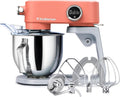 All-Metal Stand Mixer 5.3-Quart - Professional Kitchen Electric Food Mixer with Stainless Steel Mixing Bowl & Attachments for Baking, Dough & Cake, 8-Speed Control & Timer (Orange)