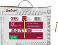 GRK Fasteners R4#10 x 2-1/2 Inch, Multi-Purpose Framing Screws, 2000 PCS, Rust Resistant Climatek Coating, Outdoor Fencing and Deck Screws, Fast Bite Tip, Star Drive Recess, Gold