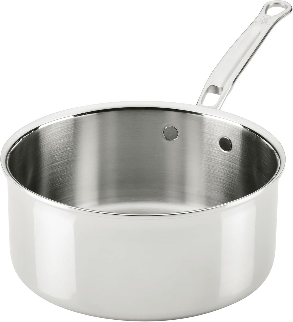 Hestan ProBond Luxe 3-Quart Saucepan with Lid, Professional Clad Stainless Steel ProCore Tri-Ply Clad Construction, Polished Exterior, Induction & Oven Safe