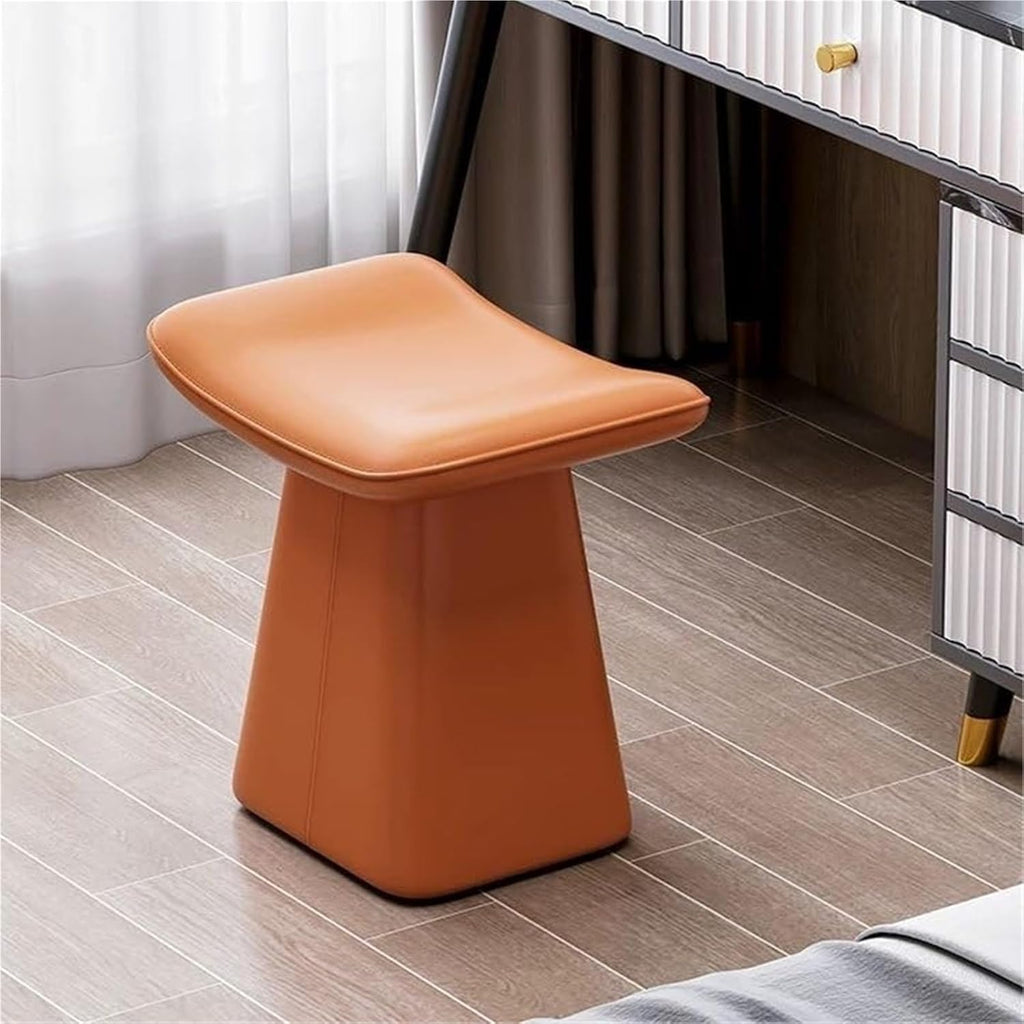 Vanity Chair Wooden Frame Makeup Stool Dressing Dinning Chair Leather Upholstered Vanity Bench for Living Room,Living Room