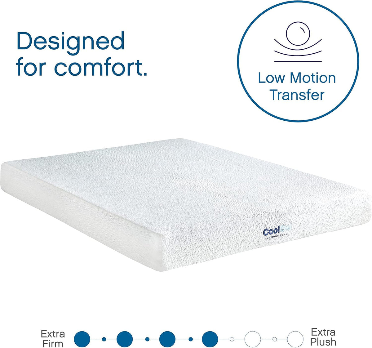 COOL GEL Memory Foam 8-Inch Mattress with Pillow, CertiPUR-US Certified, Mattress in a Box, Short Queen, White