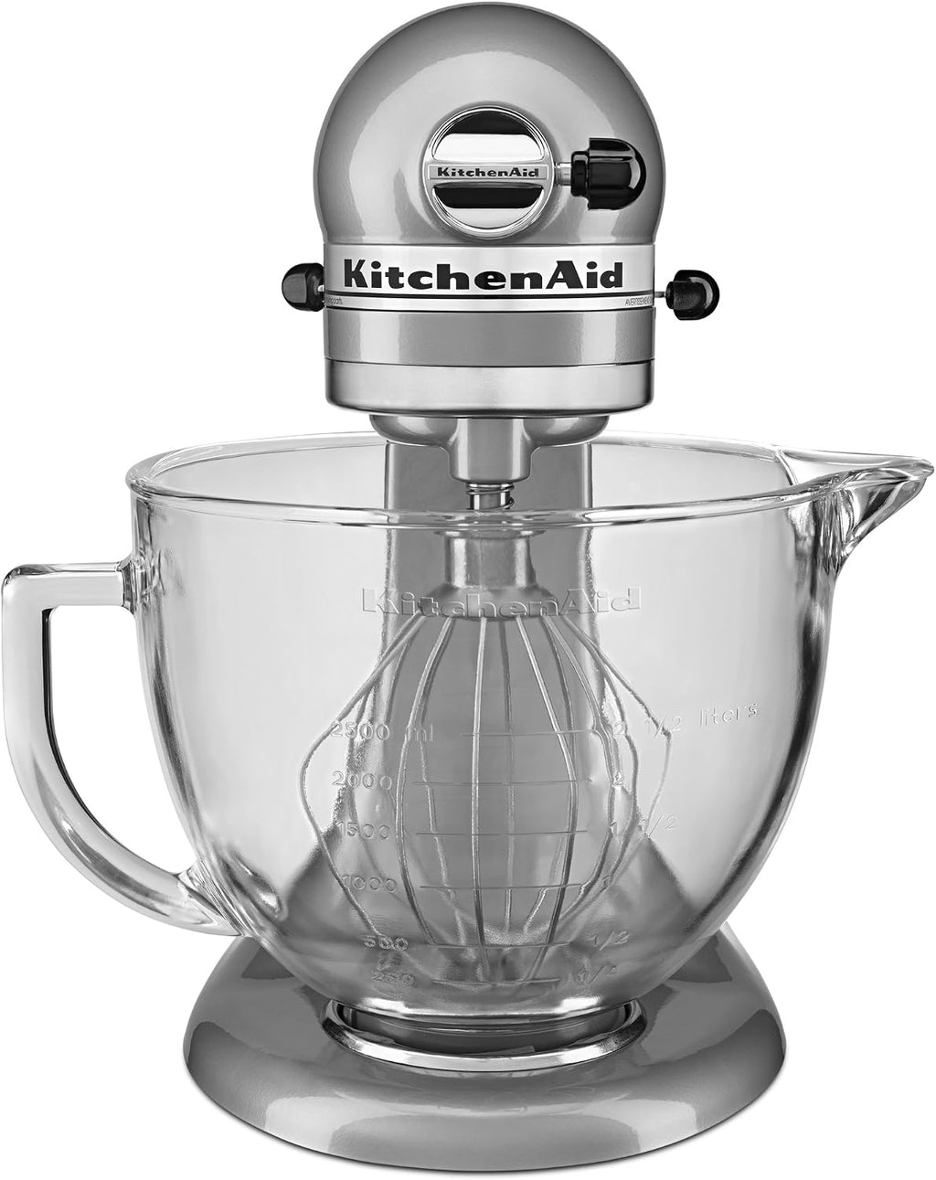 KitchenAid KSM105GBCMC KitchenAid KSM105GBCMC 5-Qt. Tilt-Head Stand Mixer with Glass Bowl - Metallic Chrome, Metallic Chrome