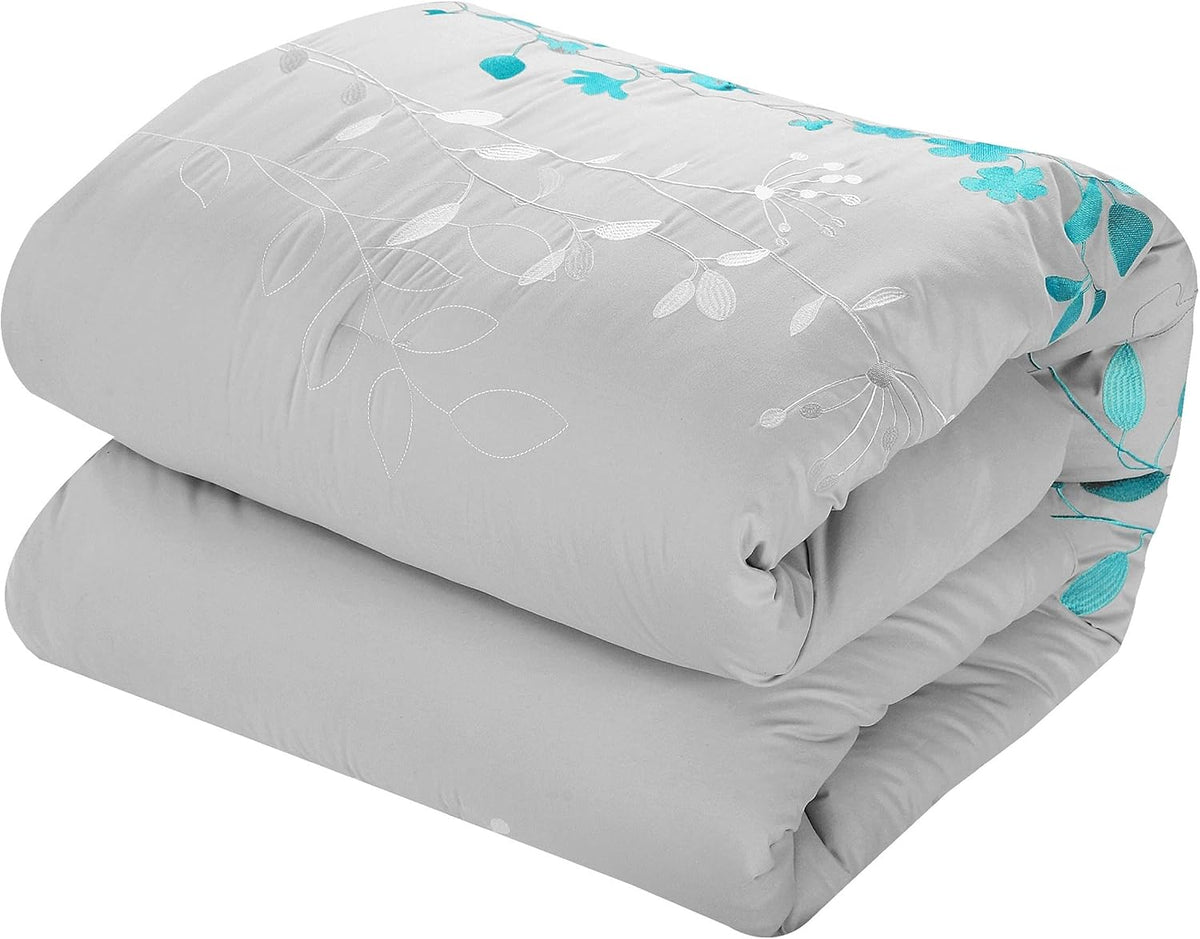 Chic Home 8 Piece Bliss Garden Comforter Set, King, Turquoise
