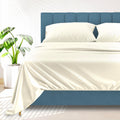 100% Egyptian Cotton Sheets Queen Size Bed Set - Luxury 1500 Series Prestige Collection Queen Sheet Set (4 PC, Ivory), 17' Deep Pocket, Silky Soft, Cooling, Sateen Weave Bedding