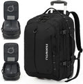 Fanwoli Rolling Vacuum Backpack Travel with One-Button Compression, 55L Expandable, Water Resistant Carry-On Suitcase Luggage, Ideal for Outdoor/Family/Trips