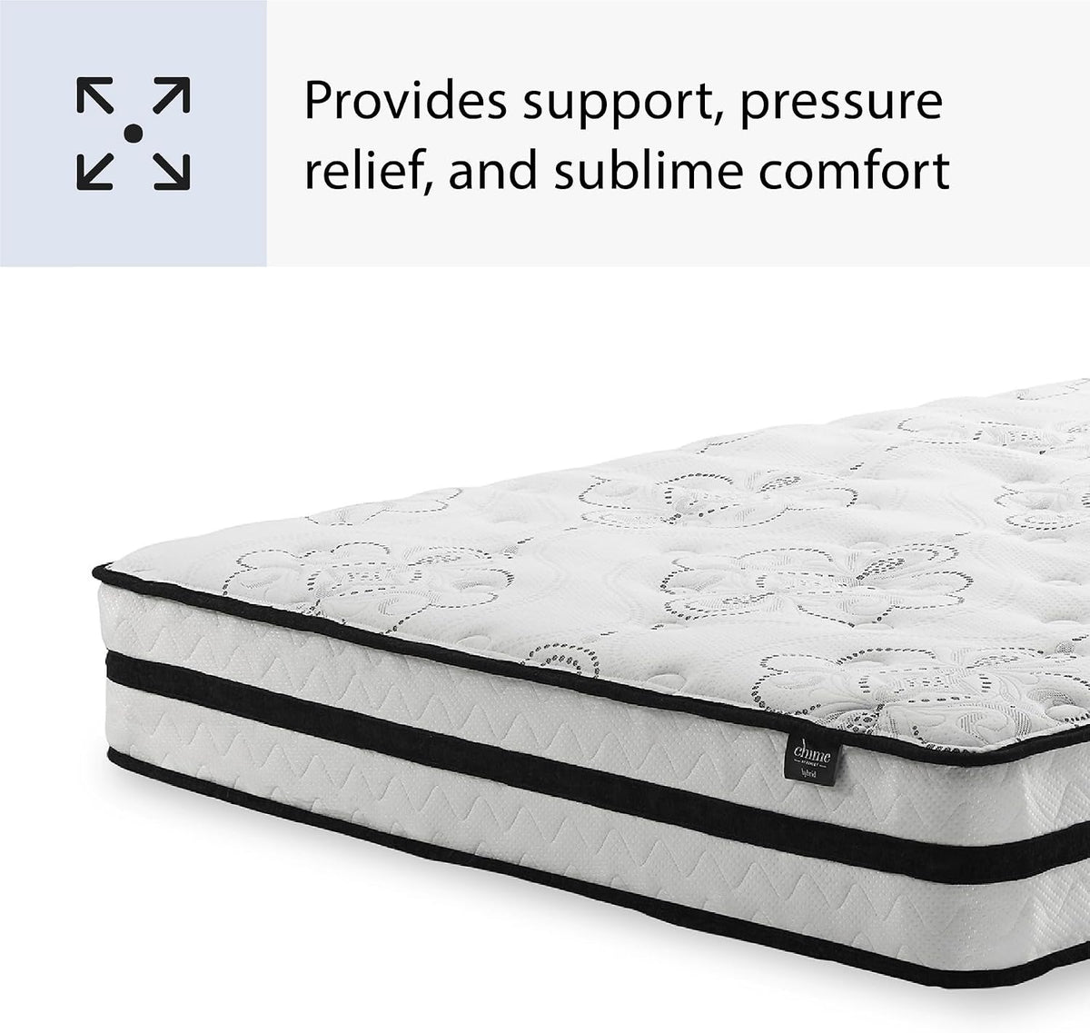 Signature Design by Ashley California King Size Chime 10 Inch Medium Firm Hybrid Mattresswith Cooling Gel Memory Foam for Pressure Relief, Fiberglass Free, Mattress In A Box