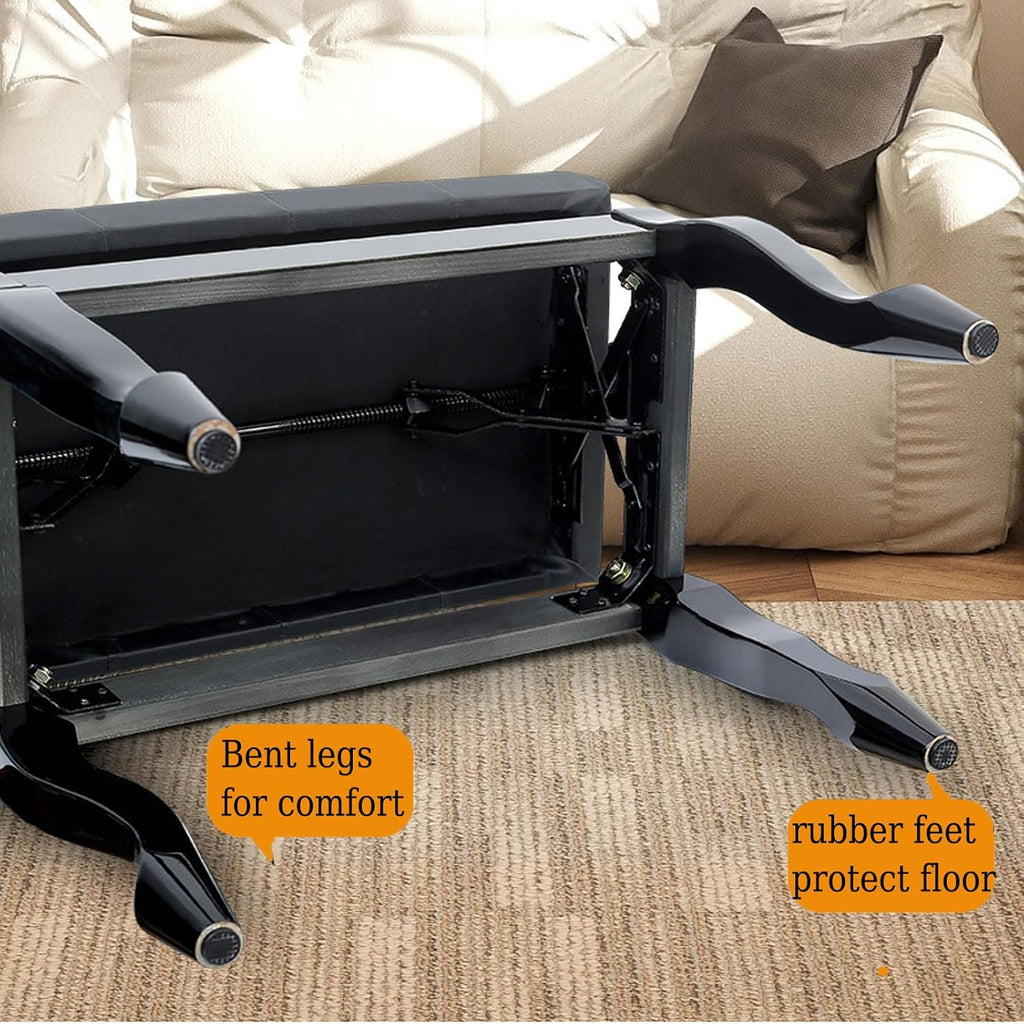 Piano Bench Piano Bench with Storage Piano Accessories Piano Bench Adjustable Height Vanity Stool Piano Bench Black Length 56cm*Width 34cm