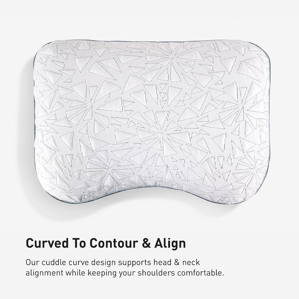 Bedgear Storm Cuddle Curve Performance Pillow, 1.0 Cooling Pillow for Side Sleepers, Medium Firm Support, Ver-Tex Cooling Cover, Air-X Mesh, Washable