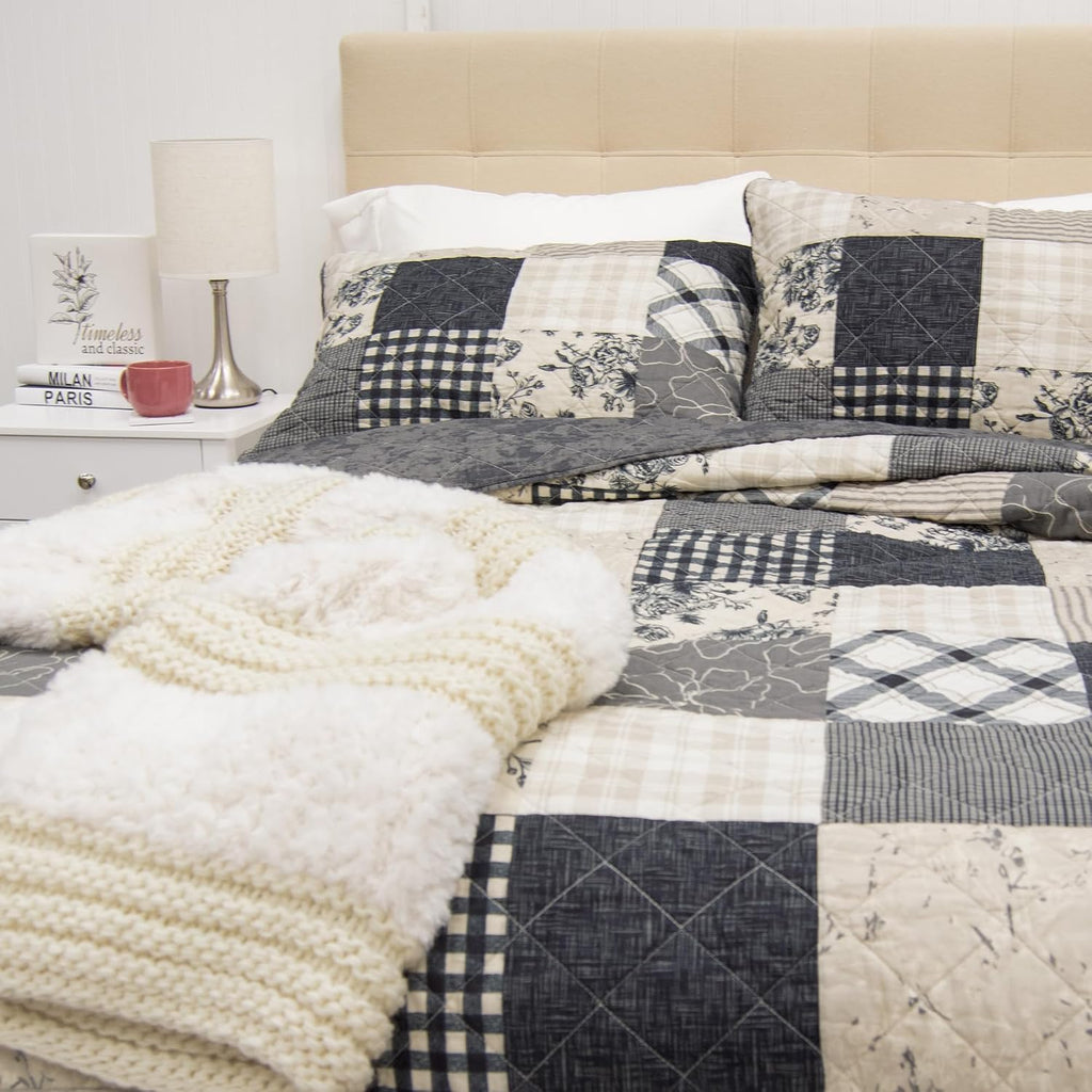 Donna Sharp Augusta- California King Quilt Set, Measures 105 x 118, Includes 1 Quilt and 2 King Shams, Machine Washable