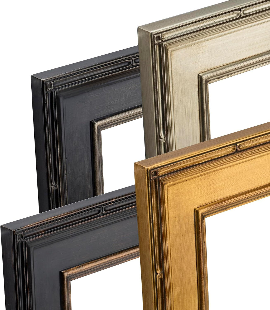 Creative Mark Museum Plein Aire Ornate Picture Frame - 18x36 - Antique Black W/Gold - Pack of 1, High-End Antique Style Frames - Open Back with No Glass or Backing