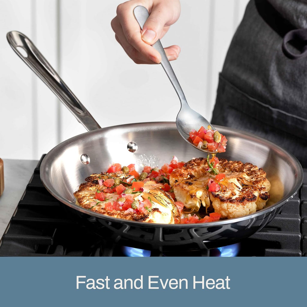 All-Clad D3® Stainless Steel 12 inch Frying Pan- Made in the USA- The Original Bonded Professional Cookware- Oven Safe & Induction Compatible