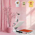13' x 18' Semi-Auto Heat Press Machine for T-Shirts, Auto Open&Slide-Out Base, Clamshell Pull Out Lower Platen, 1200W Digital Sublimation Printer, Vinyl, DIY & Small Business (Pink, W13*L18)