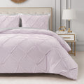 Juicy Couture Kiss Pleat Plush Micromink Lavender Purple Full/Queen Comforter Set - Cozy 3 Piece Bedding Ensemble