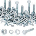 Blulu 2, 510 Pcs Grade 8 Bolts and Nuts Kit, 1/4-20, 5/16-18, 3/8-16, 7/16-14, 1/2-13 Heavy Duty Nut and Bolt Assortment to Suit Various Fastening Scenarios,Fasteners Only(Zinc Silver)