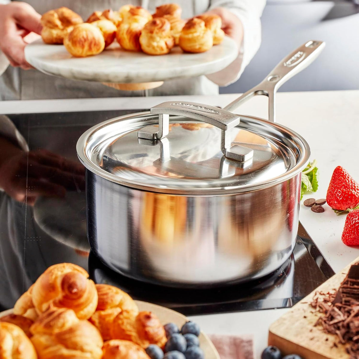 Demeyere Industry 5-Ply 1.5-qt Stainless Steel Saucepan