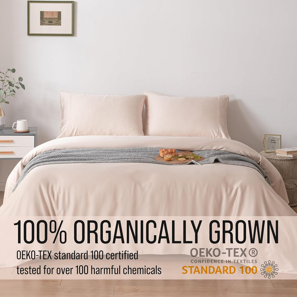 Bella Coterie Luxury Bamboo Viscose King Size Sheet Set | 100% Organically Grown | Ultra Soft | Cooling for Hot Sleepers | 18' Deep Pocket [Champagne]