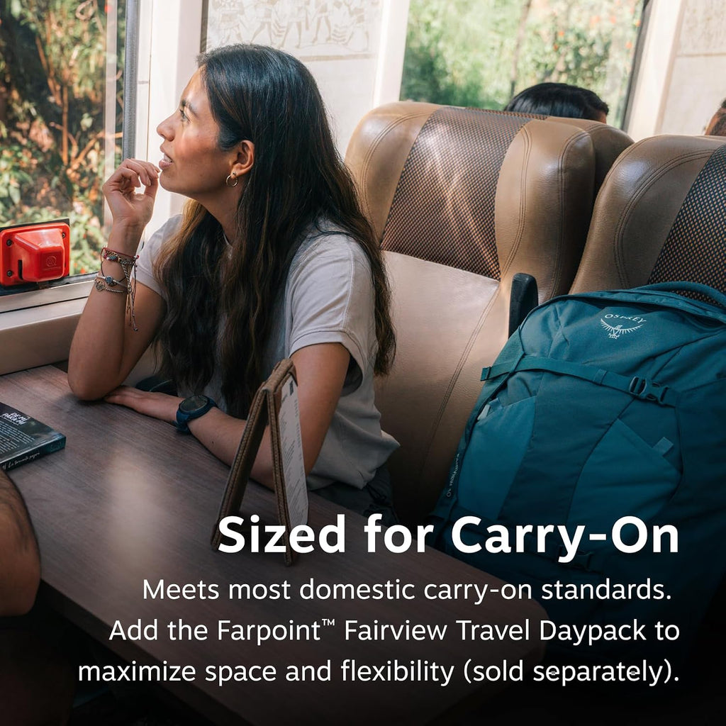 Osprey Fairview 40L Women's Travel Backpack - Carry On Bag with Laptop Sleeve and Toiletry Pocket, Cascade Blue-Torrent Blue