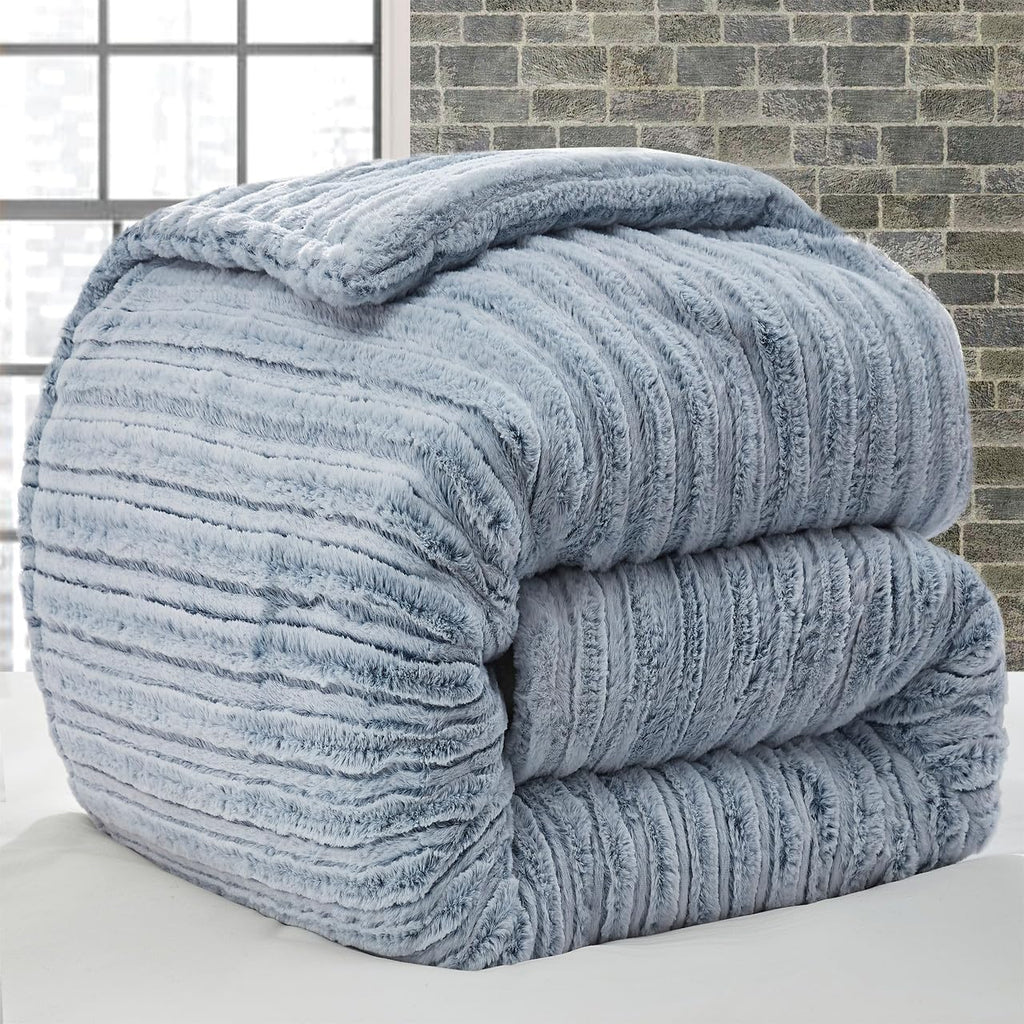 Softer Than Soft - Coma Inducer® Oversized King Comforter Set - Frosted Navy Stripe