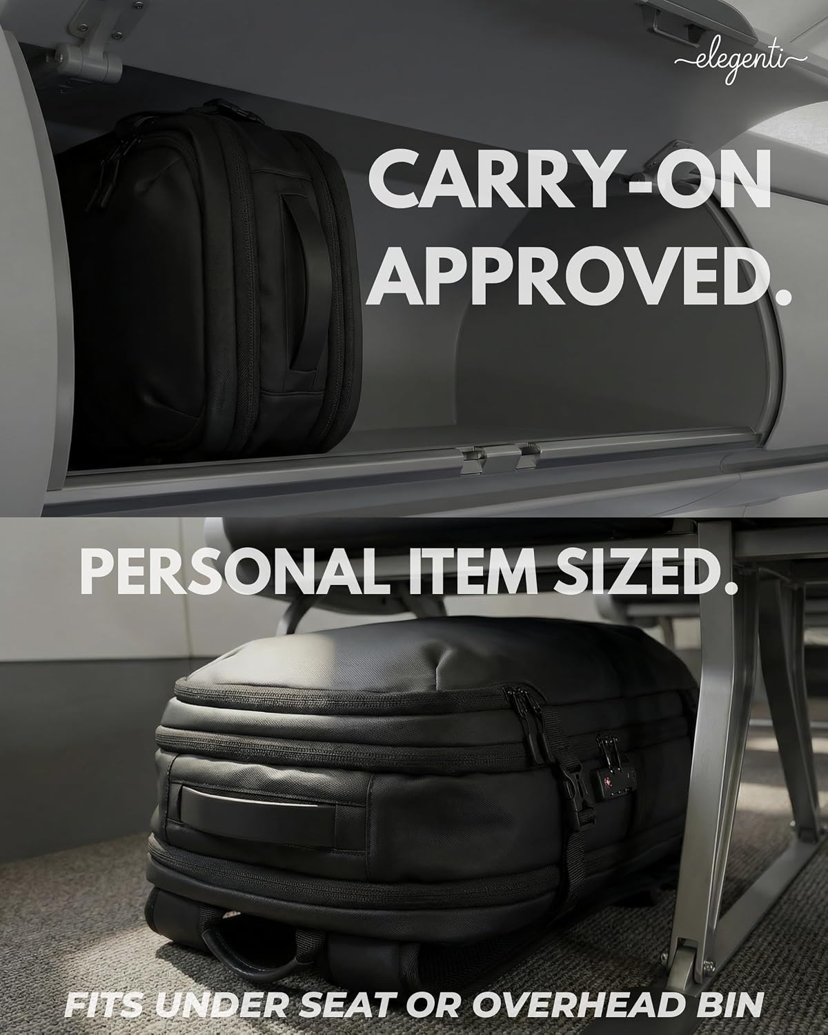 Expandable Vacuum Travel Backpack with Compression System & Pump | 60L Carry On Backpack with TSA Lock, Laptop Sleeve & Water Resistant Shell | Black