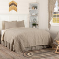 VHC Brands Sawyer Mill Ticking Stripe Queen Quilt Set, Charcoal Gray
