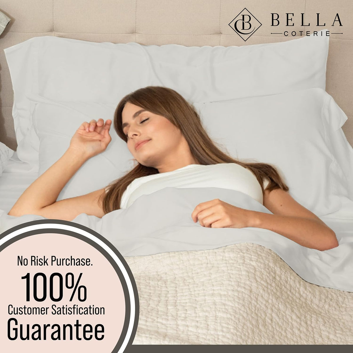 Bella Coterie Luxury Bamboo Viscose King Size Sheet Set | 100% Organically Grown | Ultra Soft | Cooling for Hot Sleepers | 18' Deep Pocket [Grey Mist]