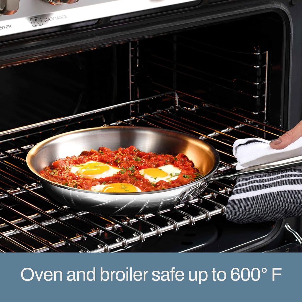 All-Clad D3® Stainless Steel 12 inch Frying Pan- Made in the USA- The Original Bonded Professional Cookware- Oven Safe & Induction Compatible