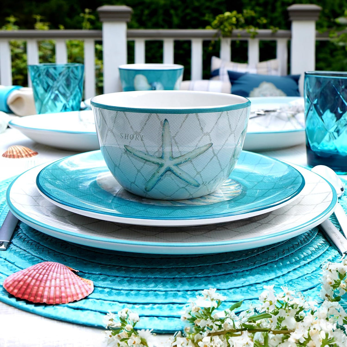 Certified International Ocean View 16 Piece Dinnerware Set, Serice for 4