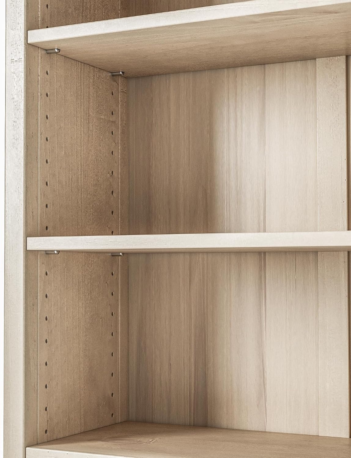 Camaflexi Shaker Style 4 Shelf Bookcase/Solid Wood / 48' High/Adjustable Shelving/Closed Back/Display Bookshelf for Living Room, Bedroom, Home and Office, Light Oak