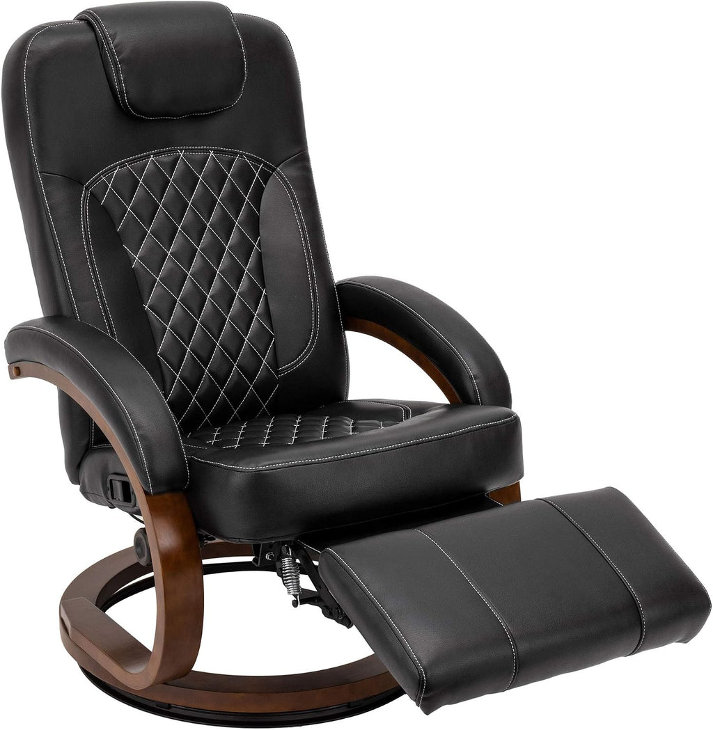 RecPro Nash 28' Recliner Chair - Black, Modern Design, RV Furniture, Swivel Base, 1 Chair, Suprima Fabric, 250 lbs Weight Capacity