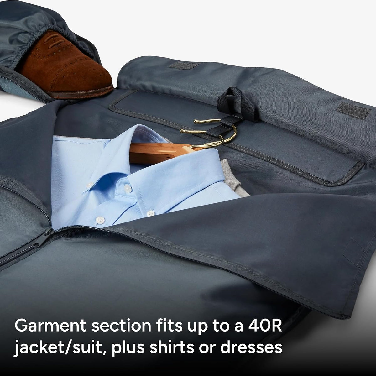 Halfday Convertible 2-in-1 Garment Duffel Weekender Bag 40L: Wrinkle-Free Travel (Hanging Suit Compartment, Shoe Pockets, Trolley Sleeve), Durable & Water-Resistant Carry-on, Coast