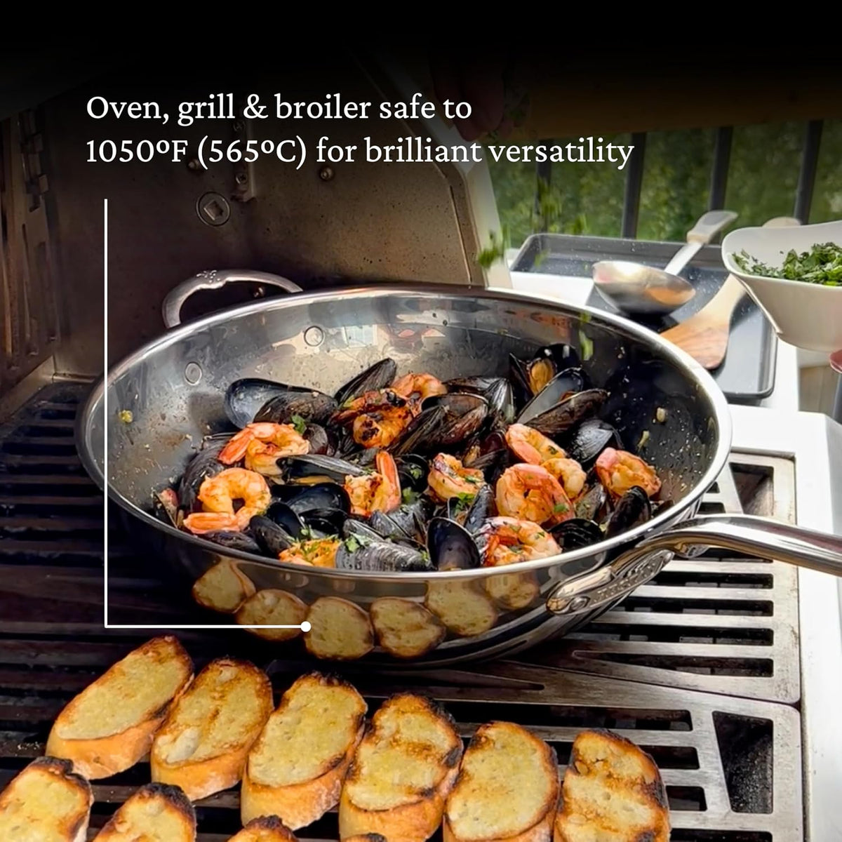 Hestan - NanoBond Collection - Stainless Steel Chef's Pan, Induction Cooktop Compatible, 14-Inch