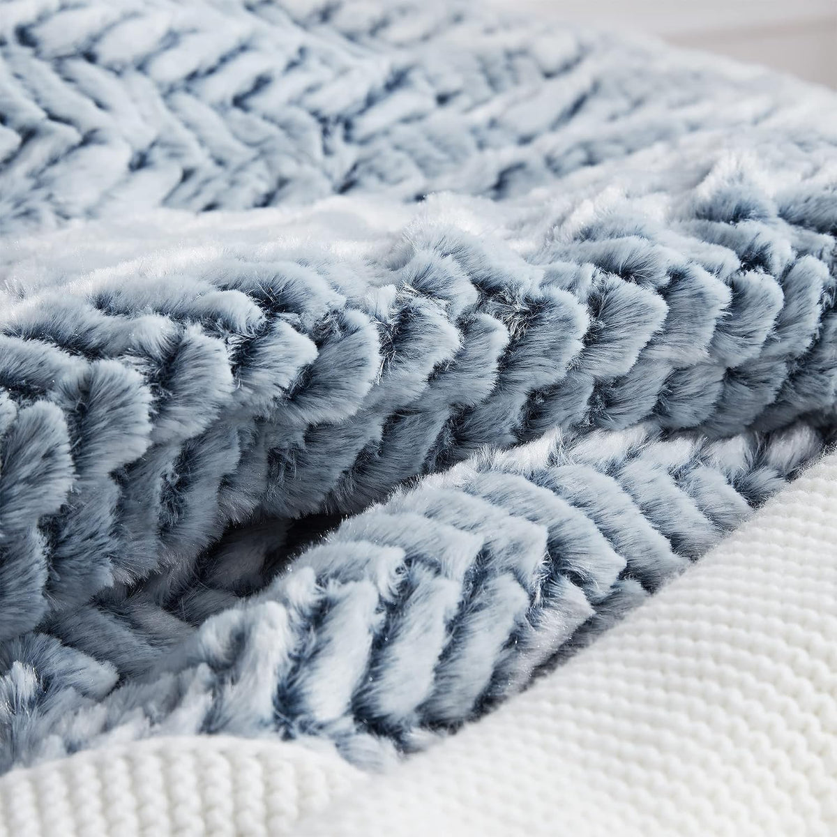 Byourbed Cozy Peaks - Coma Inducer Oversized King Comforter Set - Chevron Frosted Navy